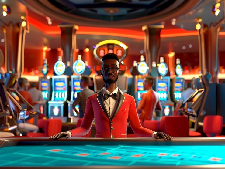 Tampilan meja Live Casino ug100 dengan dealer sungguhan yang sedang memandu permainan secara langsung